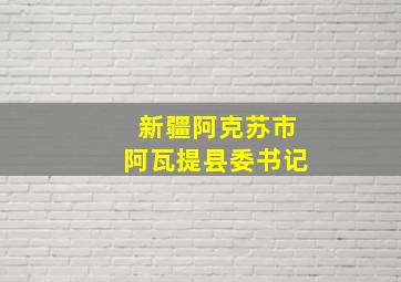 新疆阿克苏市阿瓦提县委书记