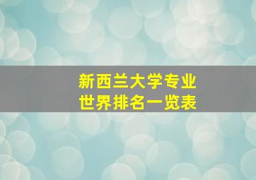 新西兰大学专业世界排名一览表