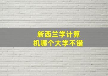 新西兰学计算机哪个大学不错