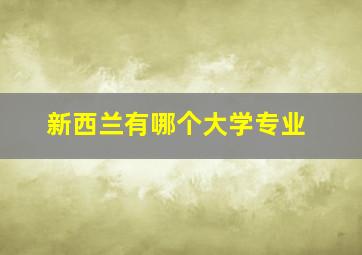 新西兰有哪个大学专业