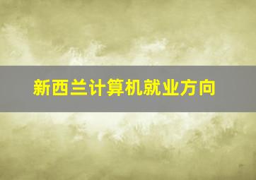 新西兰计算机就业方向