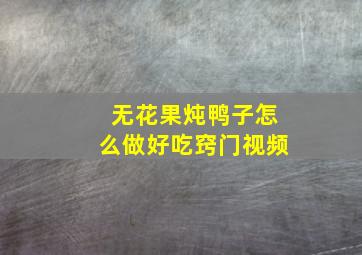 无花果炖鸭子怎么做好吃窍门视频