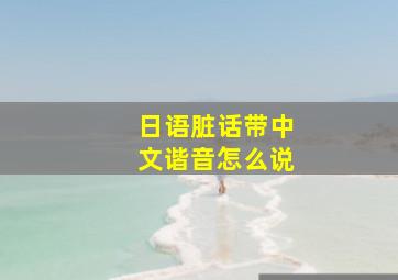 日语脏话带中文谐音怎么说