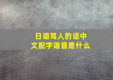 日语骂人的话中文配字谐音是什么