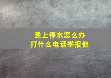 晚上停水怎么办打什么电话举报他