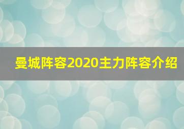 曼城阵容2020主力阵容介绍