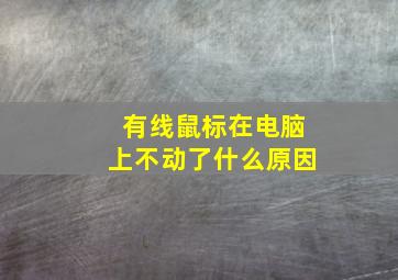 有线鼠标在电脑上不动了什么原因