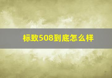 标致508到底怎么样