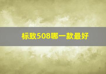 标致508哪一款最好