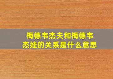 梅德韦杰夫和梅德韦杰娃的关系是什么意思