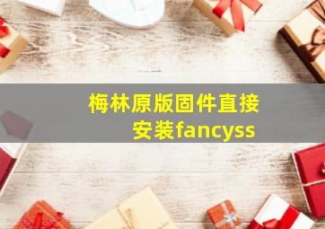 梅林原版固件直接安装fancyss