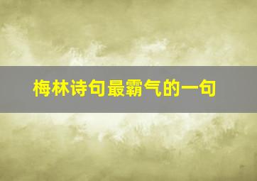 梅林诗句最霸气的一句