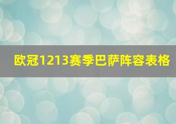 欧冠1213赛季巴萨阵容表格