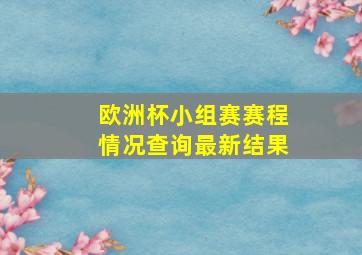 欧洲杯小组赛赛程情况查询最新结果