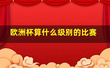 欧洲杯算什么级别的比赛