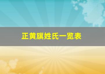 正黄旗姓氏一览表