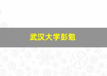 武汉大学彭勉