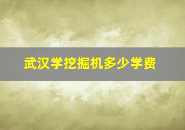 武汉学挖掘机多少学费