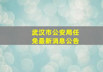 武汉市公安局任免最新消息公告