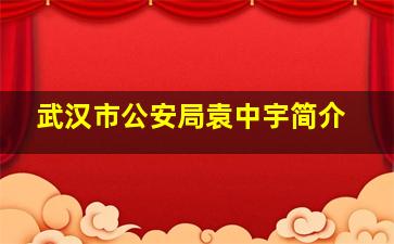 武汉市公安局袁中宇简介