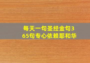 每天一句圣经金句365句专心依赖耶和华