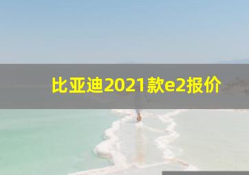 比亚迪2021款e2报价