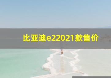 比亚迪e22021款售价