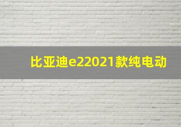 比亚迪e22021款纯电动