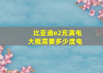 比亚迪e2充满电大概需要多少度电