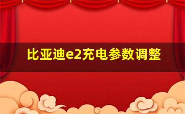 比亚迪e2充电参数调整