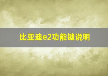 比亚迪e2功能键说明