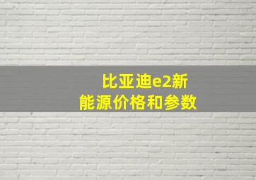 比亚迪e2新能源价格和参数