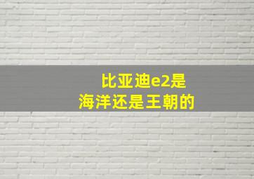 比亚迪e2是海洋还是王朝的