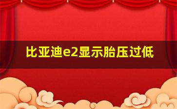 比亚迪e2显示胎压过低