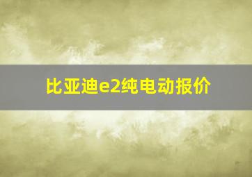 比亚迪e2纯电动报价