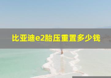 比亚迪e2胎压重置多少钱