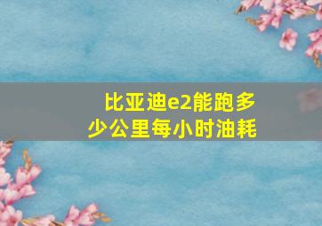 比亚迪e2能跑多少公里每小时油耗