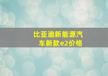 比亚迪新能源汽车新款e2价格