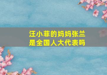 汪小菲的妈妈张兰是全国人大代表吗