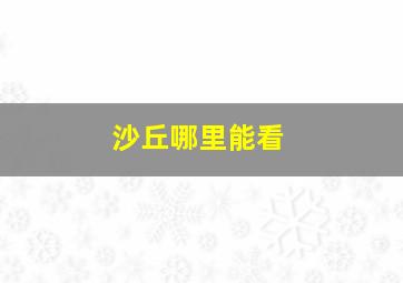 沙丘哪里能看