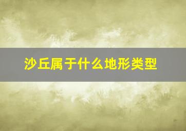 沙丘属于什么地形类型