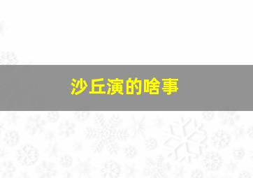 沙丘演的啥事