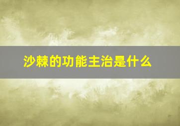 沙棘的功能主治是什么