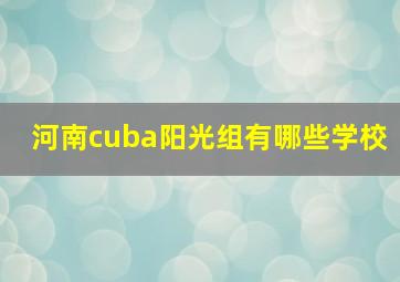 河南cuba阳光组有哪些学校