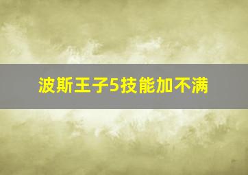 波斯王子5技能加不满