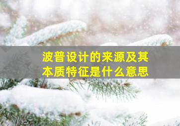 波普设计的来源及其本质特征是什么意思