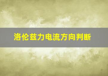 洛伦兹力电流方向判断