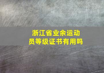 浙江省业余运动员等级证书有用吗