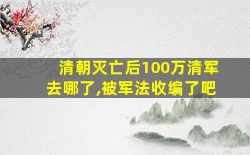 清朝灭亡后100万清军去哪了,被军法收编了吧