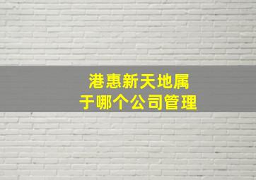 港惠新天地属于哪个公司管理